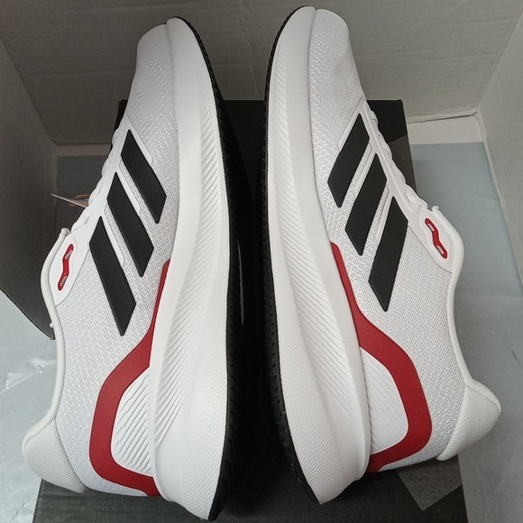 Adidas Runfalcon 5 White Black Scarlet Red Running Shoes IE8818 Men's Size 11.5 - Picture 7 of 9